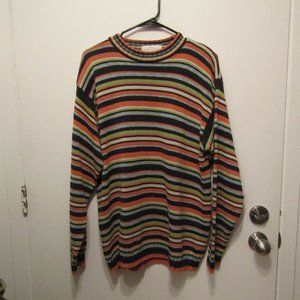 90's Colorful Striped Sweater L/XL